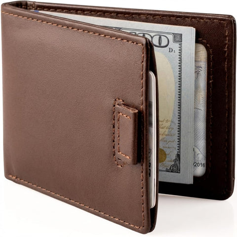 Di Pelle™ Handmade Leather Slim Card Holder Wallet for Men & Women – Minimalist Design, 5 Slots, No Cash Compartment, Premium Packaging, Handcrafted in Egypt (Brown)