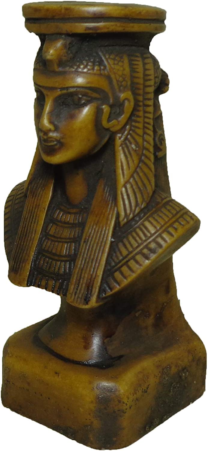 bonballoon 4" Queen Cleopatra Pharaoh Pharaohs Figurine 3D Statue Ancient Sculpture Collectible Mythology Miniature Figure Egypt Decor Decoration Decorative Handmade Antique Hieroglyphics Replica