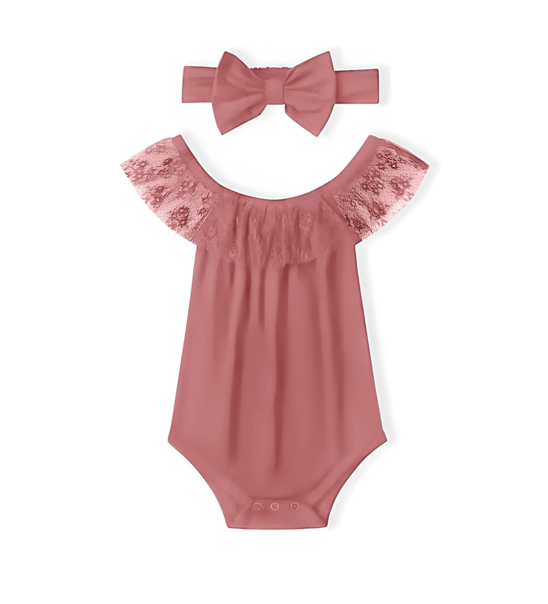 Baby Girls Set - Body with Lace and Headband - Jumpsuit Dress from Mizah for Kids