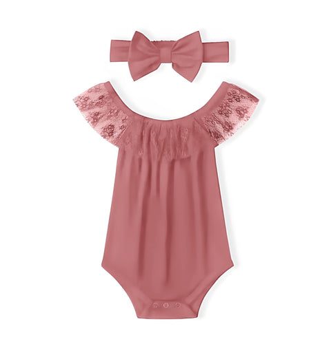 Baby Girls Set - Body with Lace and Headband - Jumpsuit Dress from Mizah for Kids