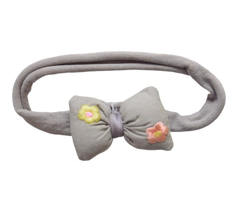 Daphne Bow Hair Tie For Girls - Grey