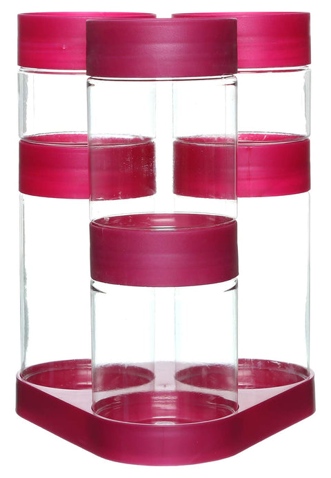 MaxBlast Plastic Condiment Jar Set, 6 Count - Multi Color