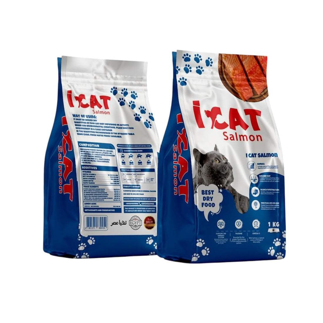 Generic I Cat Super Premium Multi Protein Dry Food for Cats, Salmon and Chicken Flavor, All Life Stages