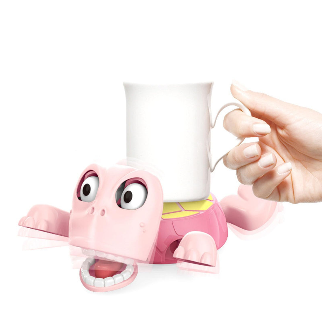 Bukela Creative and Funny Turtle Coaster, Cute Quirky Eye-Popping Design, Fun Desktop Ornament, Pressure-Activated, Ideal for Cups, Unique Gift for Home, Office, Pink