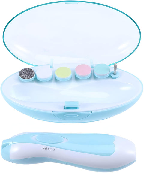 Electric Nail File for Kids, Safe Nail Care Tool with 6 Replaceable Heads, Cute and Cute Nail File Set Ensure No Damage to Your Baby's Toes or Toes