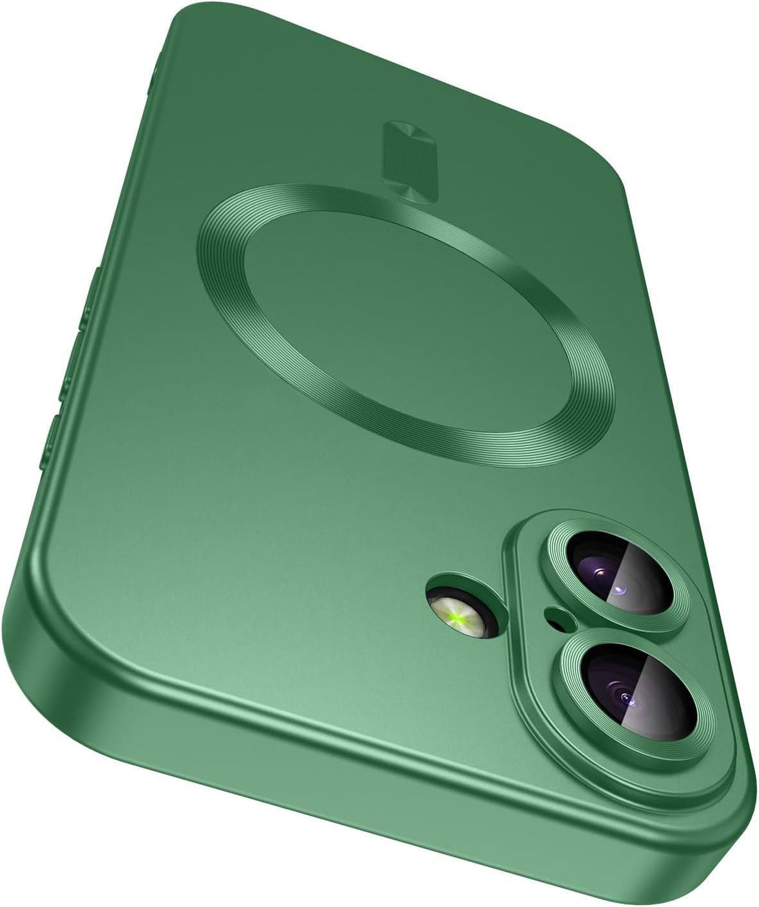 Magnetic Case for iPhone 16 Plus [Compatible with MagSafe] Built-in Camera Lens Protector Soft TPU Bumper Luster Smooth Shockproof Anti-Scratch Phone Cases for iPhone 16 Plus (Green)