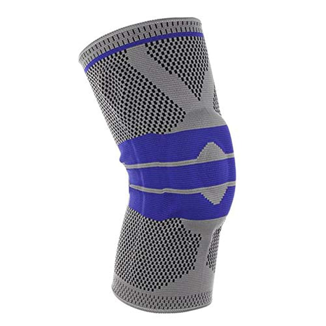 1PCS Knee Bands Weaving Silicone Knee Pads Supports Brace Volleyball Basketball Patella Protectors Sports Safety Kneepads Knee Pads(SIZE: M)