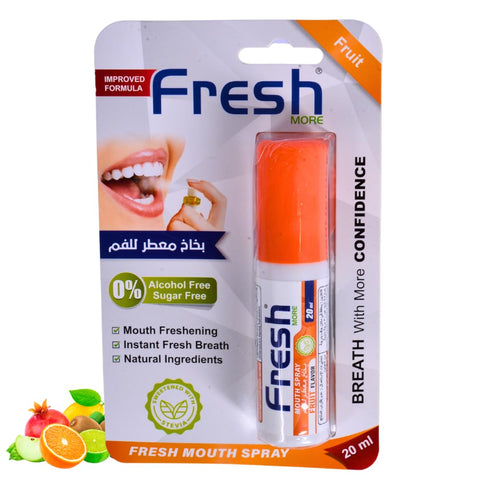 Fresh More Mouth Spray, Sugar-Free, Alcohol-Free Breath Spray, Instant Fresh Breath, Natural Oral Care, Portable Mouth Freshener Spray (Fruit, 1 Pack)