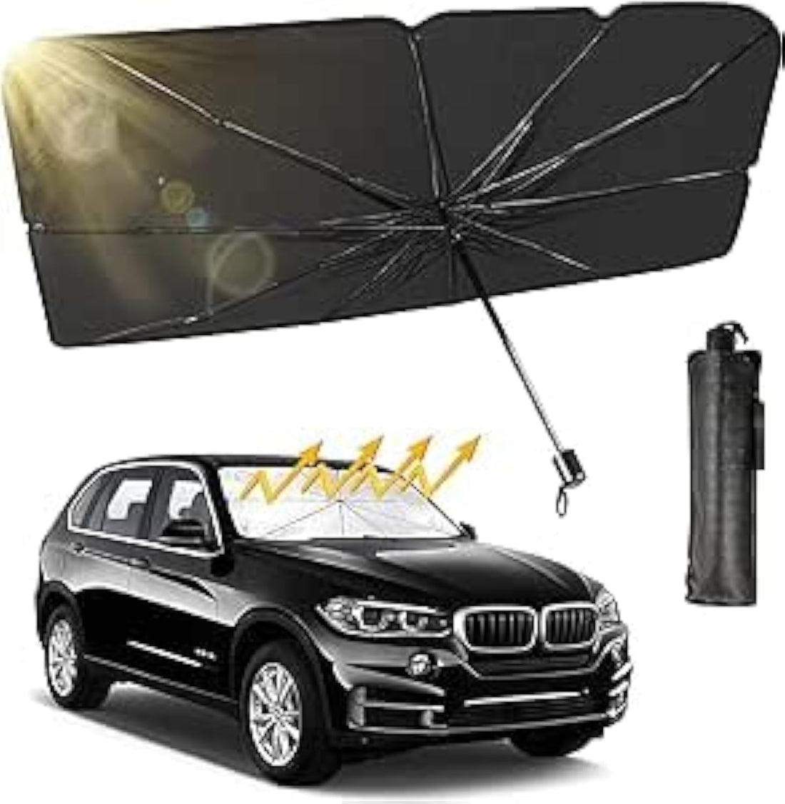 YOSHOP Car Windshield Sun Shade UV Rays Sun Shade Foldable Car Windshield Sun Shade Universal Fit
