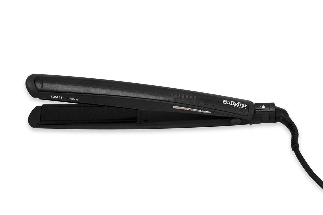 Babyliss Hair Straightener, Intense Protect Diamond Ceramic, Slim 28mm, Wet and Dry, Max. Temperature 235C – International Warranty – ST327E