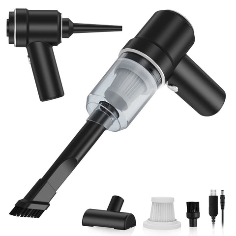 SHLNLI Cordless Handheld Vacuum, Car Vacuum Cleaner, Mini Hand Held Vacuuming Portable Rechargeable 2 in 1 Sucking Blowing for Home Office and Car