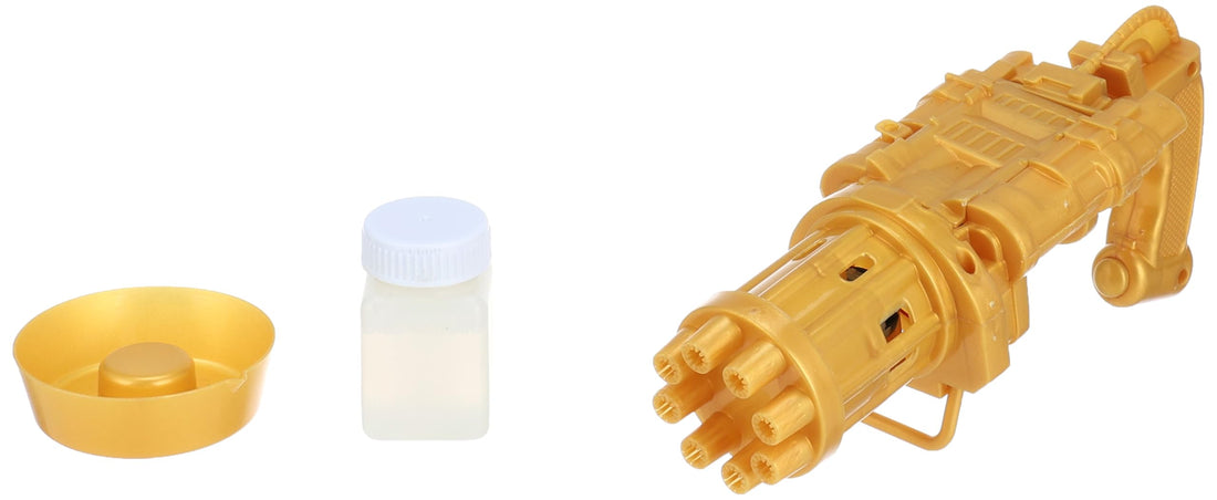 Genaric Electrical Mini Gatling Bubble Gun for Colorful Bubbles (Golden)