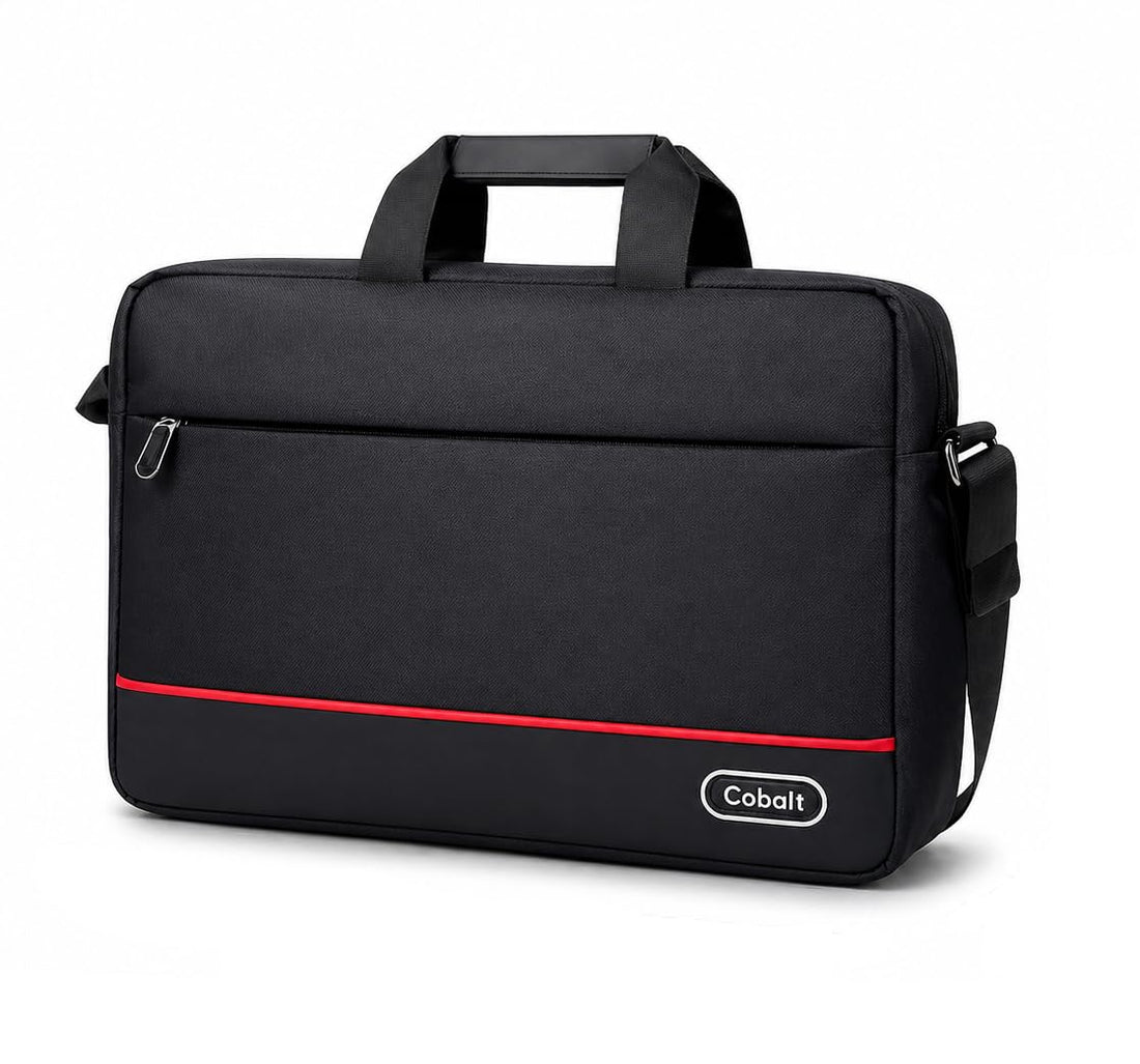 COBALT Laptop Bag 15.6 Inch, Waterproof Briefcase 40×28×6 cm, Padded Laptop Compartment, Shoulder Strap, Hand Carry Handle, Business Messenger Bag for Work & Travel | Shock Protection