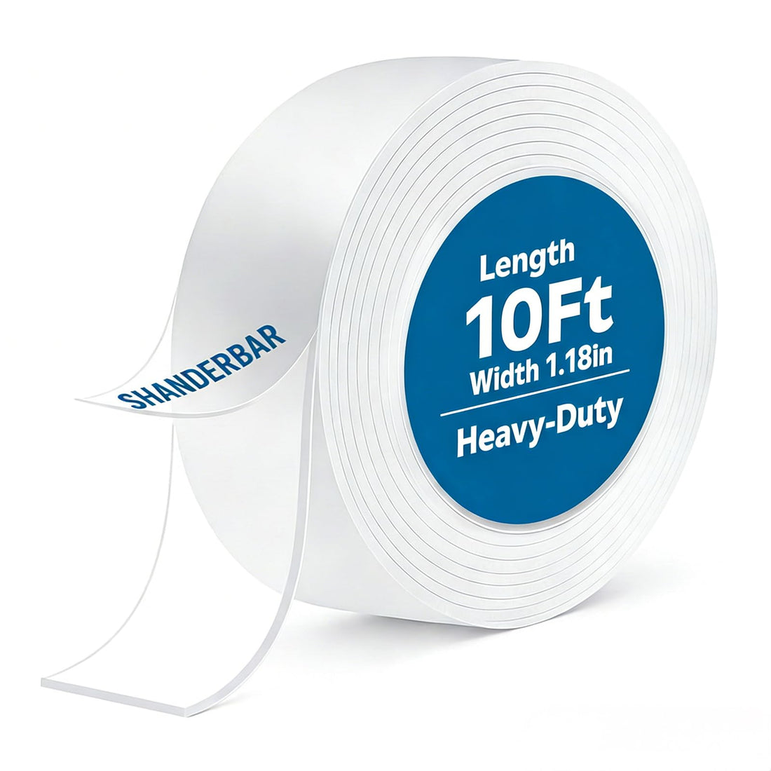 Nano Heavy Duty Double Sided Tape, Multi-Purpose Removable Mounting Adhesive Tape, Washable Strong Sticky Wall Strips, Transparent Poster Mat for Folder Items, Household 9.8 P