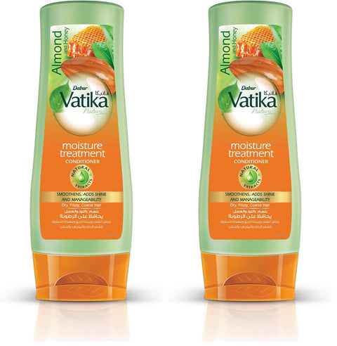 Vatika Naturals Moisture Treatment Conditioner (360mL) | Natural Extracts Enriched with Almond and Honey | Deep Nourishment For Dry and Frizzy Hair (Pack of 2)