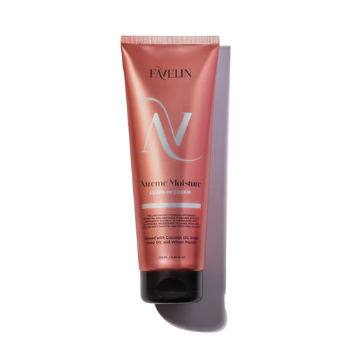 Favelin Xtreme Moisture Leave-In Cream 250 ml – With Coconut Oil & Grape Seed Oil | Lightweight Hydration & Frizz Control | Strengthens & Smooths Every Strand