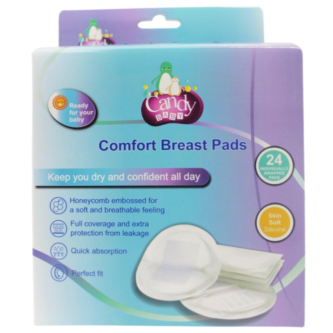 Candy Baby Comfort Breast Pads-White-24Pieces