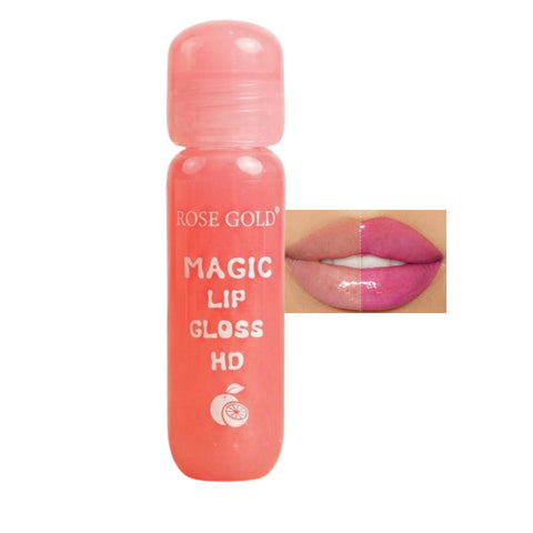 Hydrating Lip gloss, Lip Gloss Magic Colour Changing Long Lasting Lipgloss,Lip Balm Fruit-Flavored Lip Care Kit, Long Lasting Clear Nutritious Moisturizer Lip Balm (Orange)