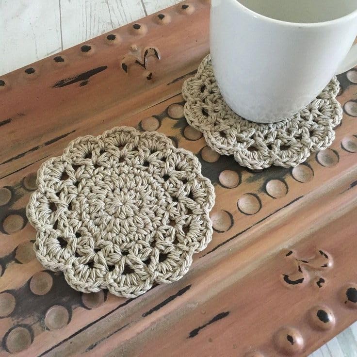 MacrameStore- Crochet Coaster Set of 2 - طقم كوستر كروشيه عدد 2