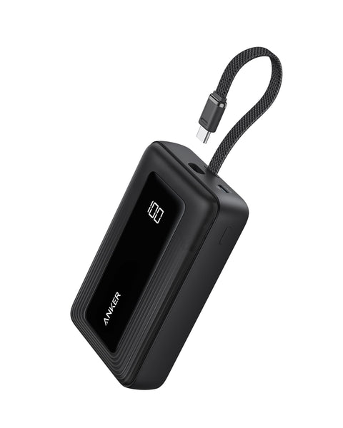 Anker Zolo Power Bank, 20000mAh 30W High Speed Portable Charger with Built-in USB-C Cable, for iPhone 16/16 Pro/16 Pro Max/16 Plus, MacBook, Galaxy, and More
