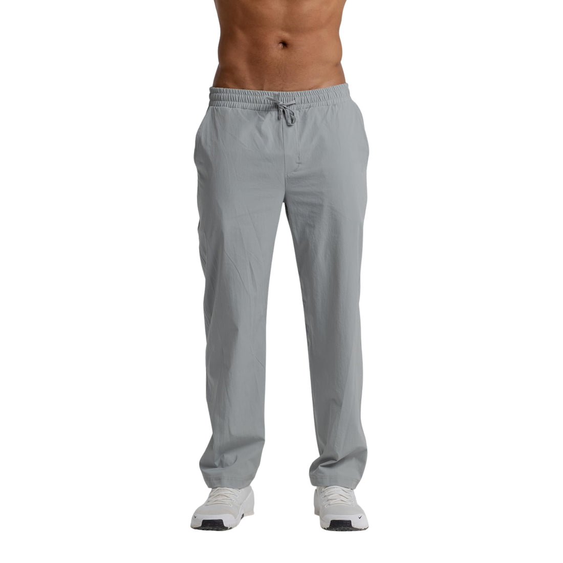Men Essentials Flexi Dri Straight Sweat Pants Ice Gray – Elastic Waistband with Drawstring, Lightweight Breathable Performance Pants for Training & Everyday Wear #229