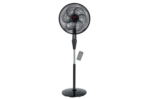 Tefal VG4130EE Silence Force, Stand Fan, Silence Technology, Remote Control, 8 Hours Timer, 6 Blades, Adjustable Height, Black