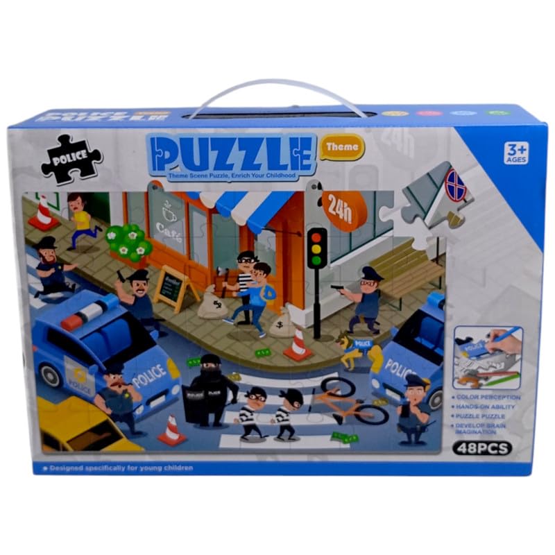 7077-86 Robber And Police Yazel Toy For Kids 48 Pieces, Multi Color