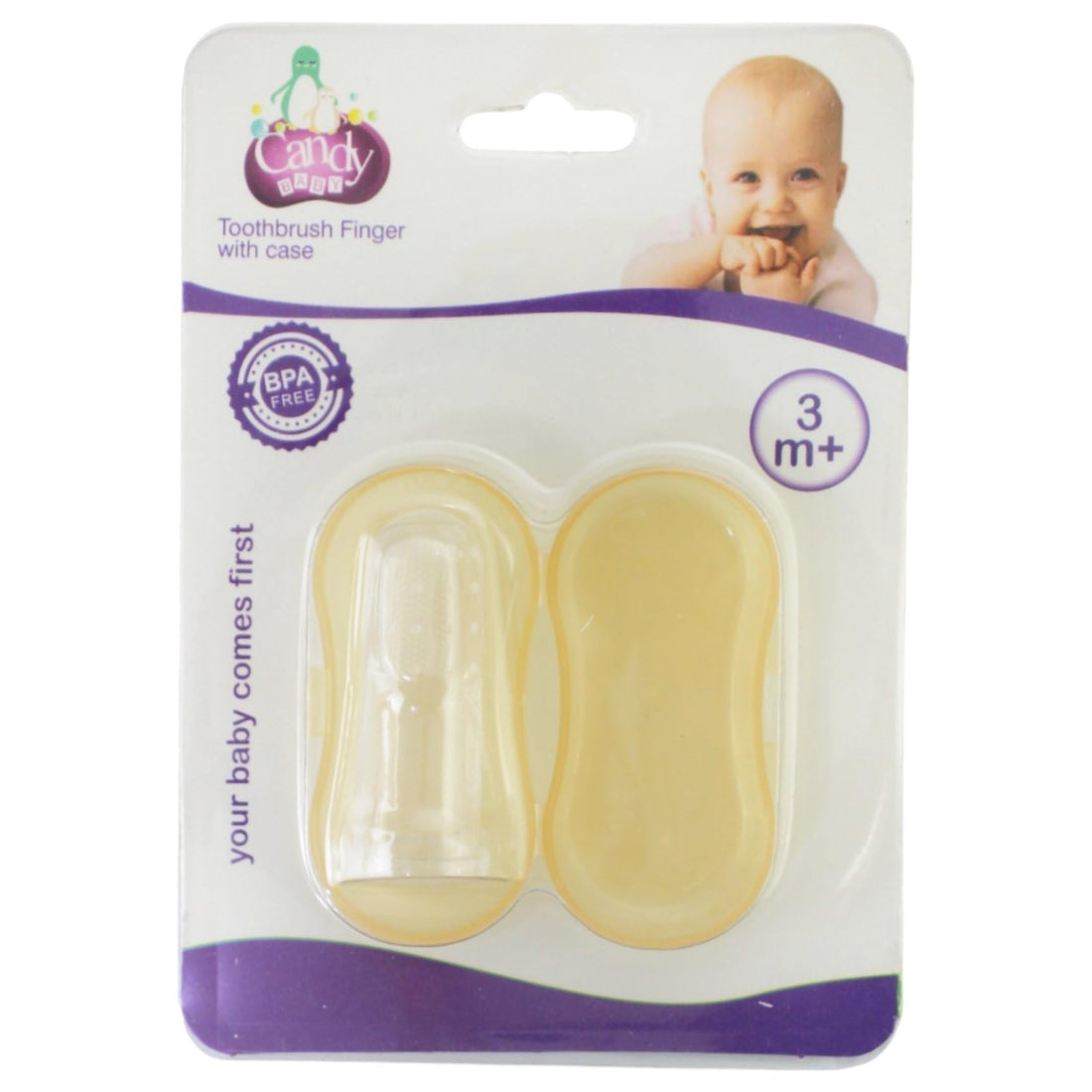 Candy Baby Toothbrush Finger With Case BPA Free-For Unisex-Clear&Brown +3 Months
