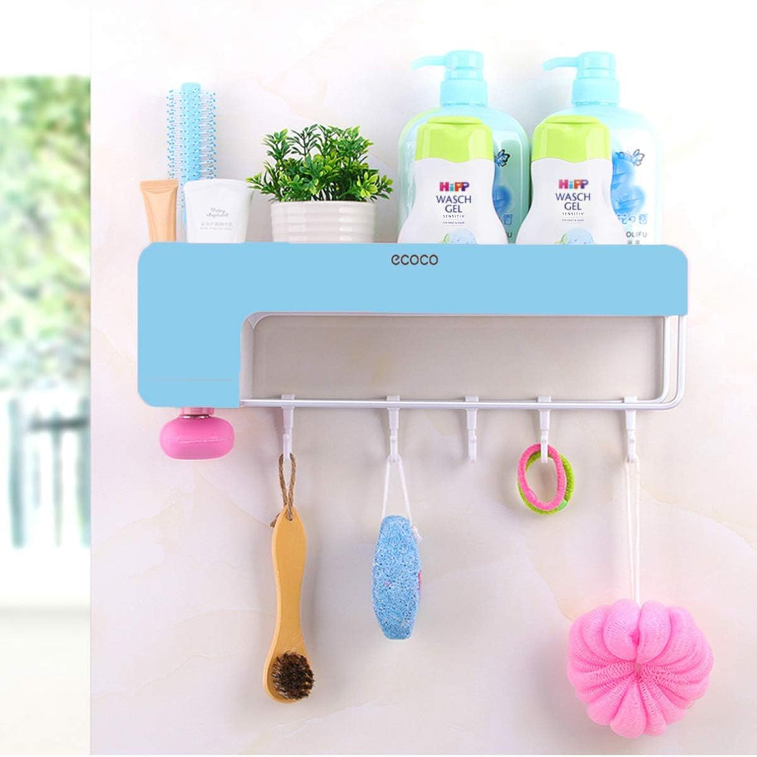 Multifunctional Bathroom Organizer Wall Mounted with Towel Holder, Magnetic Soap Shampoo Rack, Special Storage Drawer for Accessories, Phone and Toothbrush