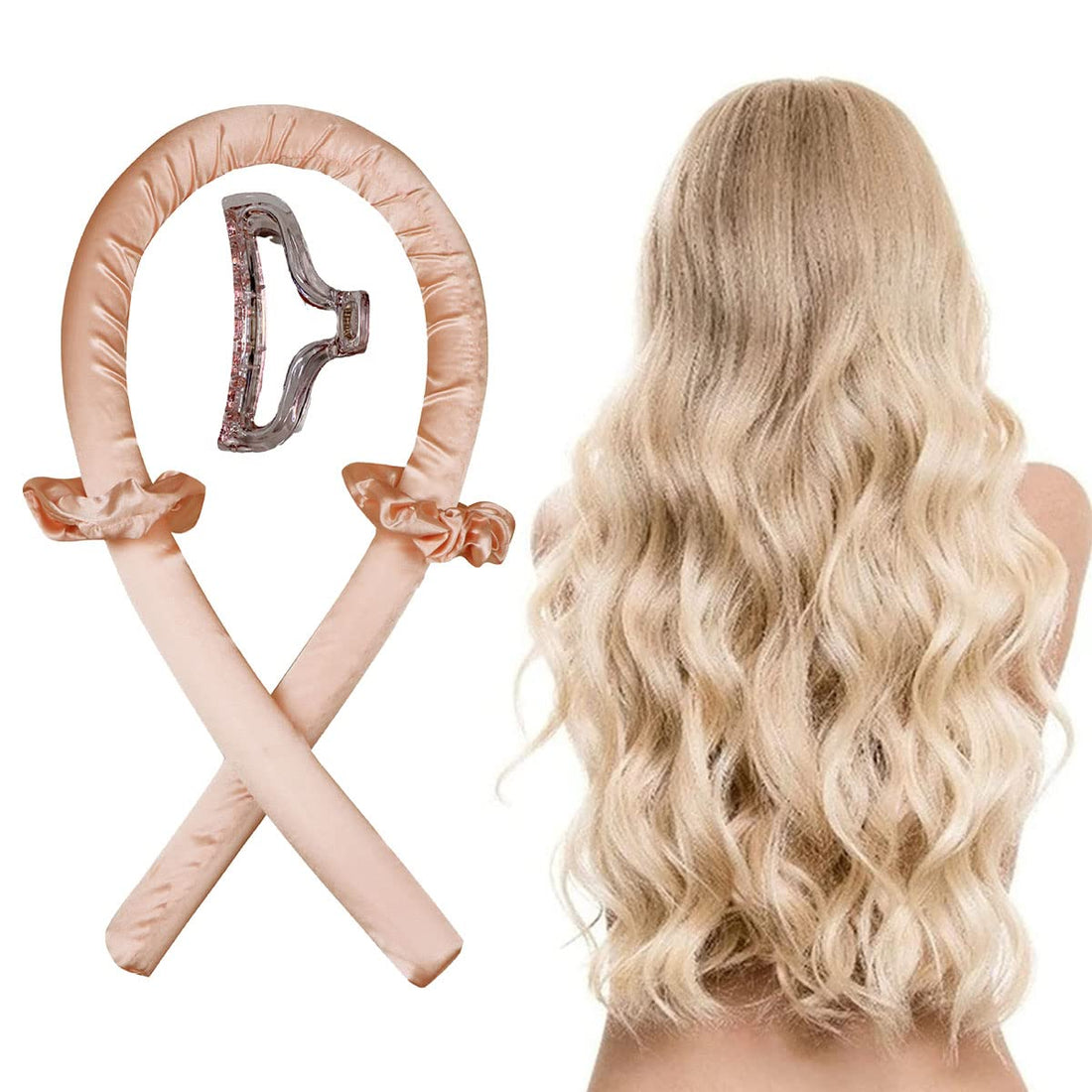 ALMEKAQUZ Heatless Hair Curlers ,Heatless Curling Rod Headband,Soft Foam Hair Rollers with Hair Rings and Hair Clips for Natural Hair Long Hair