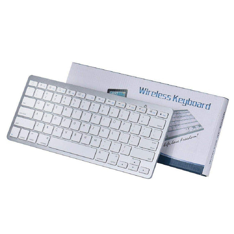 Ultra Slim Mini Bluetooth Wireless Keyboard Multimedia Keyboard For (Windows XP/7/8/10 /Vista/Mac OS,) For iPad Pro (9.7/12.9)/Mini 1/2/3/4 - White