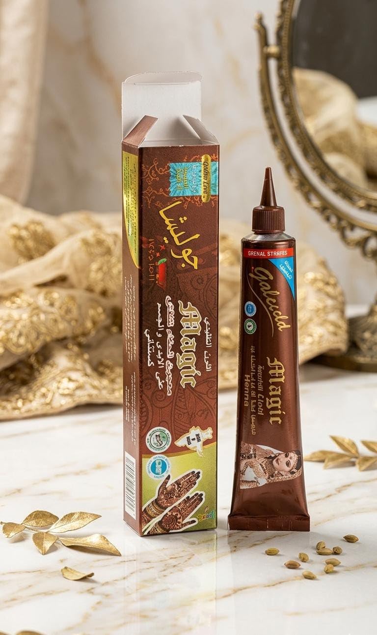 Golesha Henna for Hand and Body Painting (Maroon, Tube)
