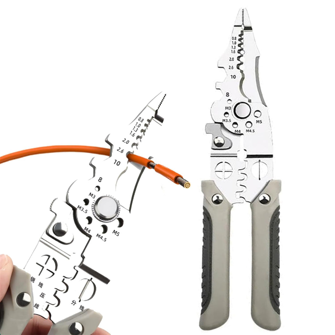 Multifunctional Wire Stripper Crimper Cable Cutter Pliers, 4 in 1 Wire Strippers and Crimping Tool, Wire Strippers and Crimping Tool for Stripping, Cutting and Crimping (1PC)