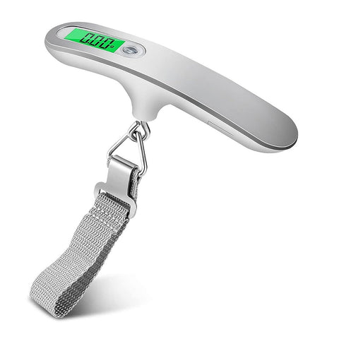 50kg/10g Stainless Steel T-Type Electronic Weighing Digital Luggage Scale Portable Express Travel Scale LCD Display Suitable for Travel Outdoor Shopping Fishing