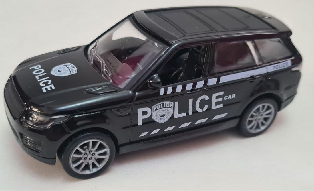 DIE CAST METAL POLICE BLACK CAR