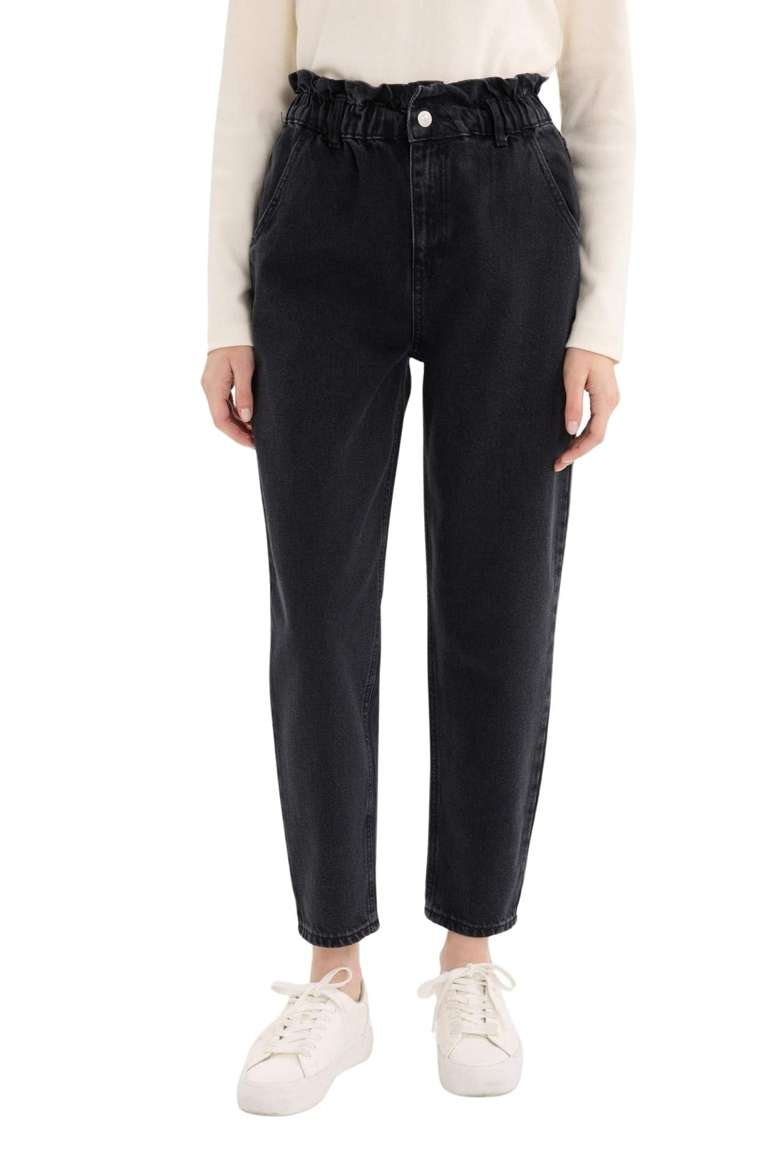 DeFacto Womens Paperbag Special Collection Denim Trousers E3171AX Trousers