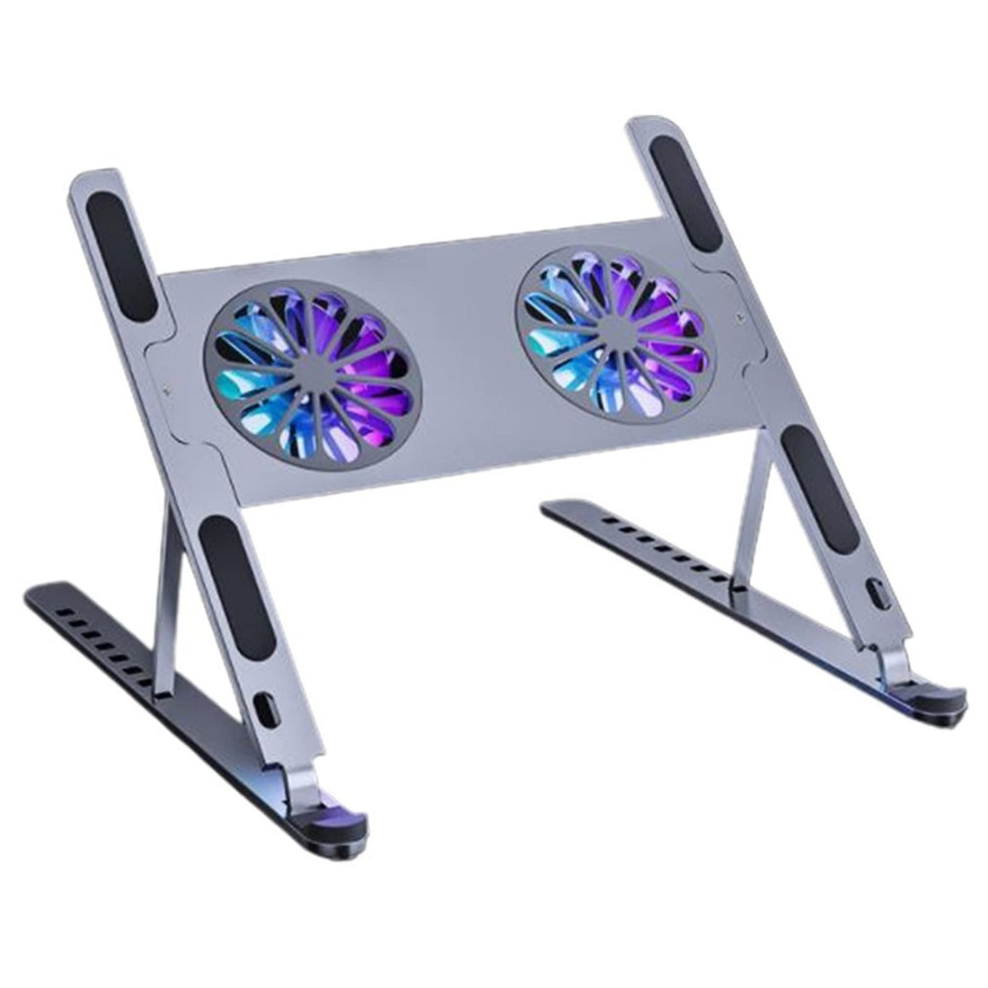 Cooling Pad, Aluminum Adjustable Laptop Stand for Computer Tablet Support Notebook Stand Cooling Fan Pad Laptop Holder Base