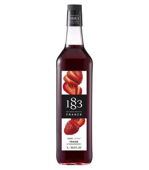 1883 MAISON ROUTIN FRANCE, Strawberry Syrup, Glass Bottle, 1 Liter, Made in France