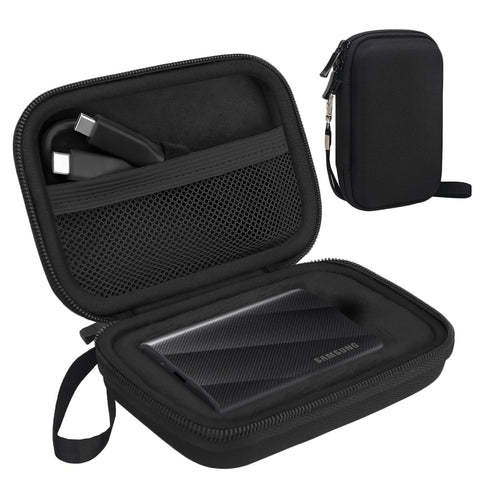 Lacdo Hard Carrying Case for Samsung T9 Portable Solid State Drives 1TB 2TB 4TB USB 3.2 External SSD Hard EVA Shockproof Storage Travel Bag, Black