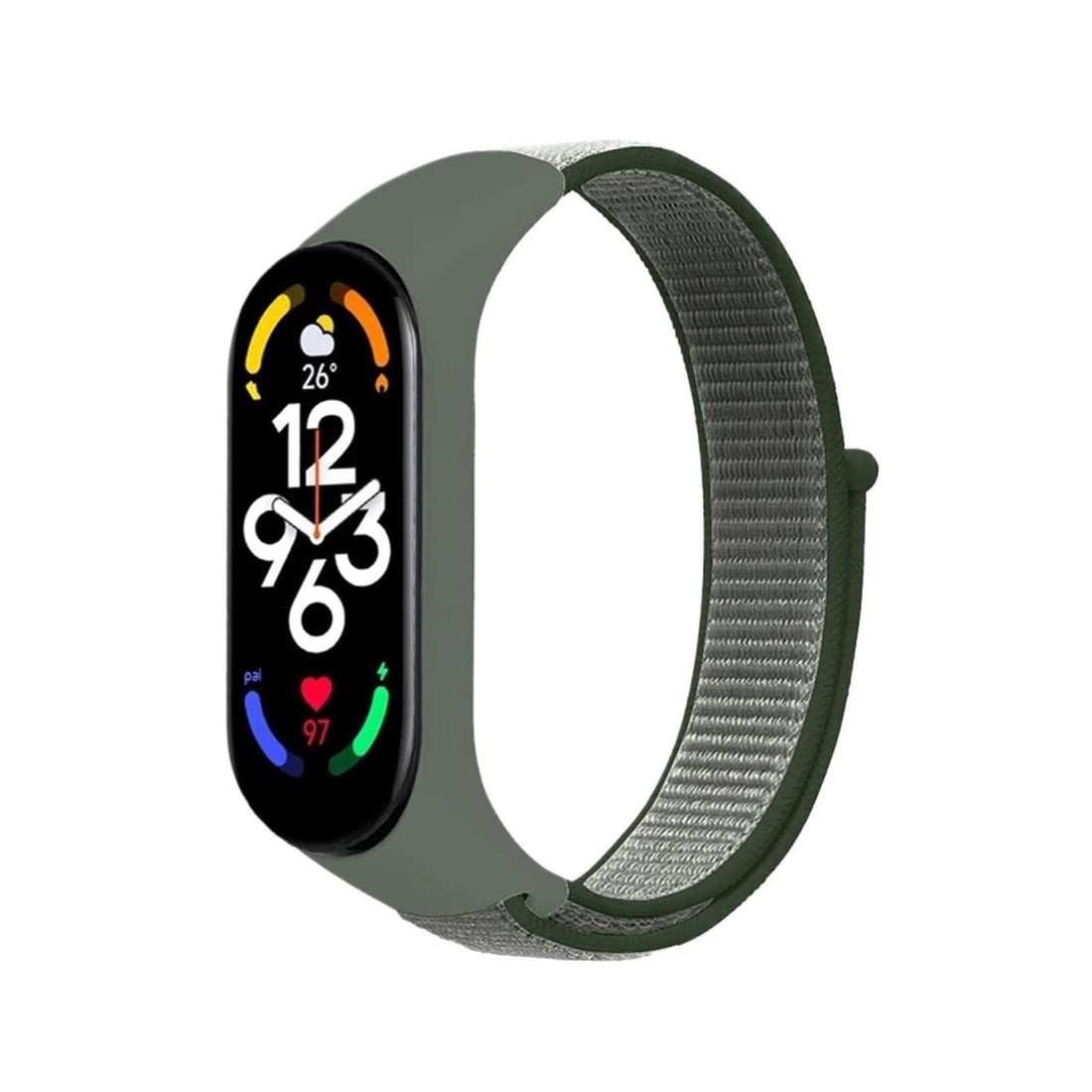 Nylon Sport Band Compatible with Xiaomi Mi Band 7/Mi Band 6/Mi Band 5/Mi Band 4/Mi Band 3/Amazfit Band 5 for Women Men, Soft Adjustable Breathable Sport Loop Watch Strap