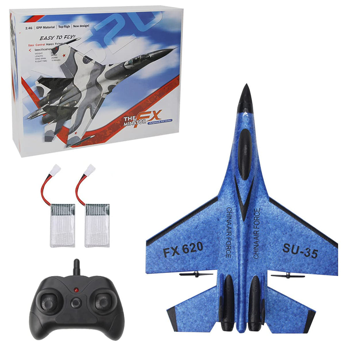 Rc Jet Foam 2 Channel 2.4GHz Remote Control Fighter Airplane Ready to Fly Plane, with Led Light, RC Aircraft for Beginners, Adults & Kids, for Boys 8-12, high Speed rc Airplane, Hobby rc Jet Planes