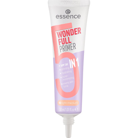Essence Wonder Full Primer 5 in 1 10 Multi-Function Primer Hydrates Smooths Brightens Preps Skin Long Lasting Finish