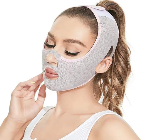 Beauty Face Sculpting Sleep Mask, Double Chin Reducer,V Shaped Slimming Face Mask, Reusable Facial Shaped UP Lift Mask- Anti-Aging and Anti-Wrinkle Band