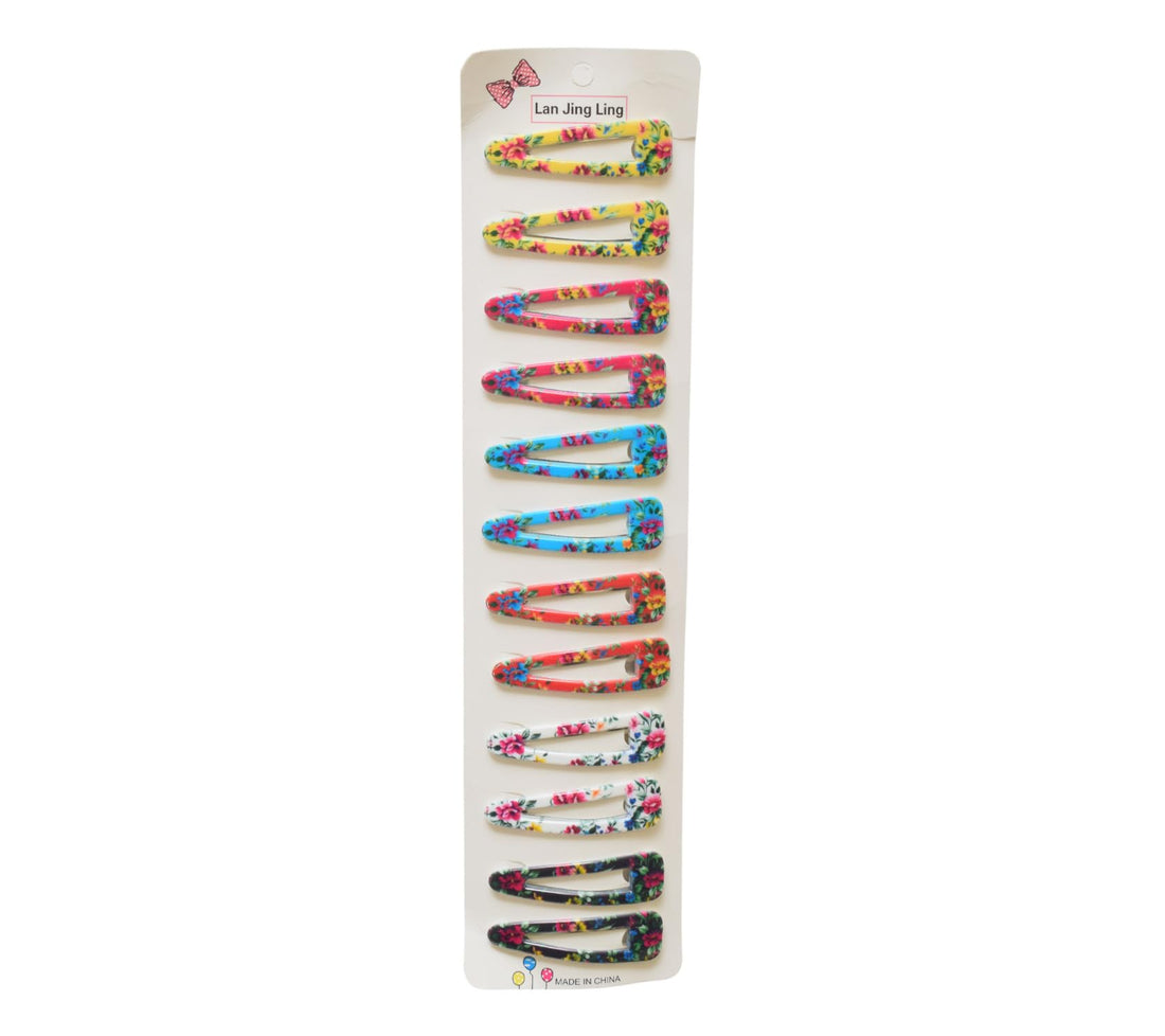 Daphne 12-Piece Flower Hair Clip Set For Girls - Multicolor - 1828