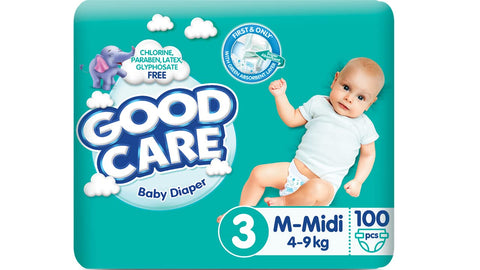 Good Care Baby Diapers - Mega Pack - Midi Size 3 - 100 Pieces