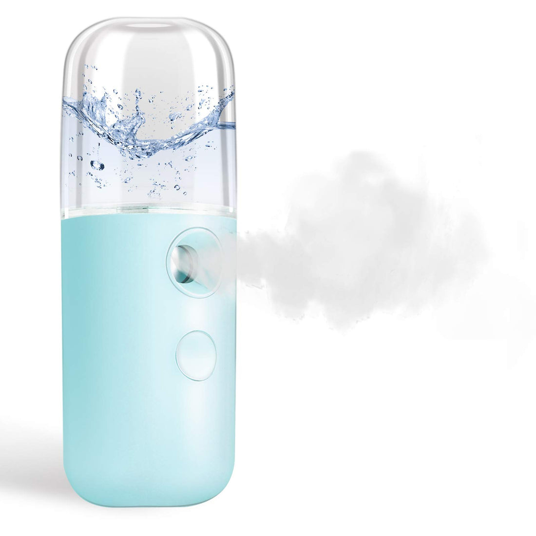 GIVERARE Nano Facial Steamer, Handy Mini Mister, USB Rechargeable Mist Sprayer, 30ml Visual Water Tank Moisturizing&Hydrating for Face, Daily Makeup, Skin Care, Eyelash Extensions-Blue