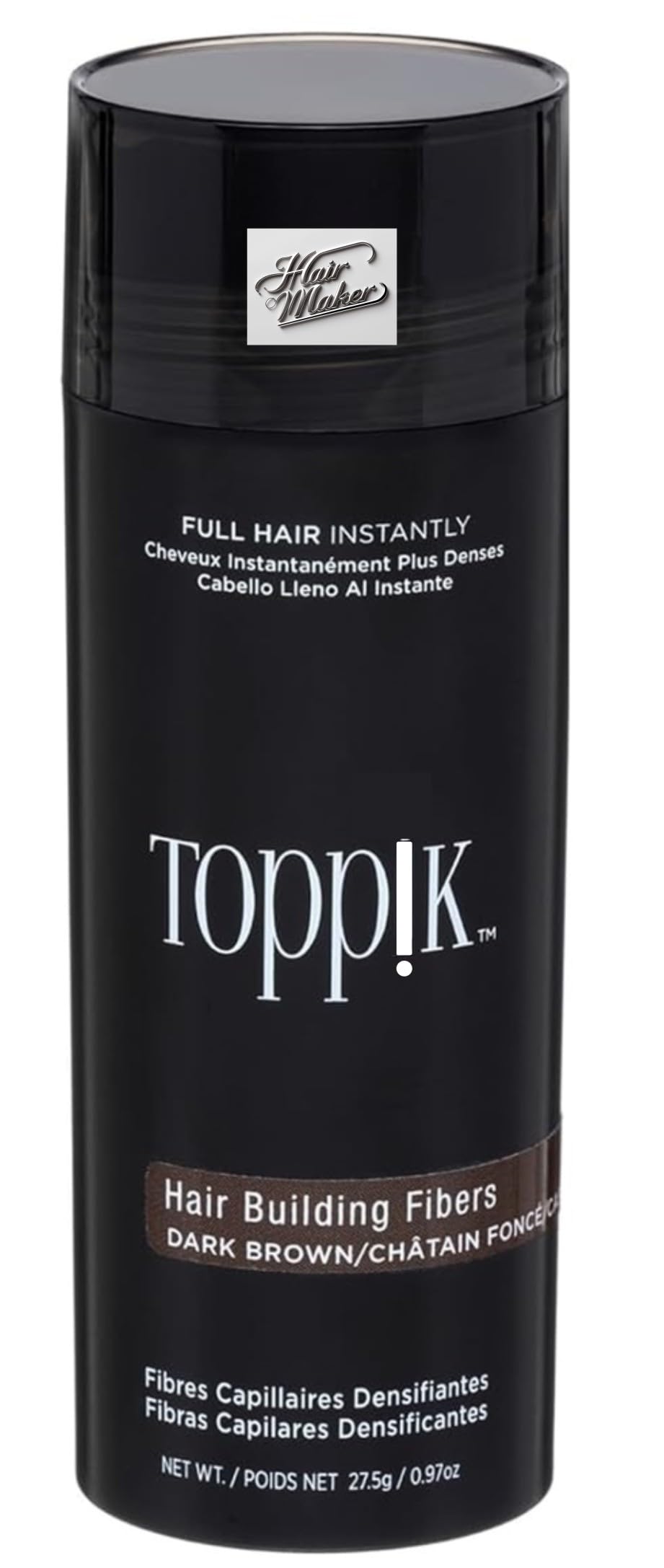 Topick Hair Building Fiber. (DARK BROWN) Restore Your Confidence with Thicker & Fuller Hair. 27.5 G. Hair Volumizer.