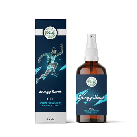 Purity Energy Massage Oil – Revitalizing Blend with Essential Oils of Peppermint & Eucalyptus – 100% Natural for Invigorating Massage & Boosting Energy (50ml)
