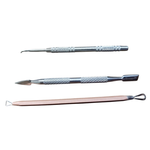 Blackhead Remover Acne Remover Tool Set 3 Pcs Stainless Steel Face Skin Care Tools Oil Particle Treatment Tool Silver