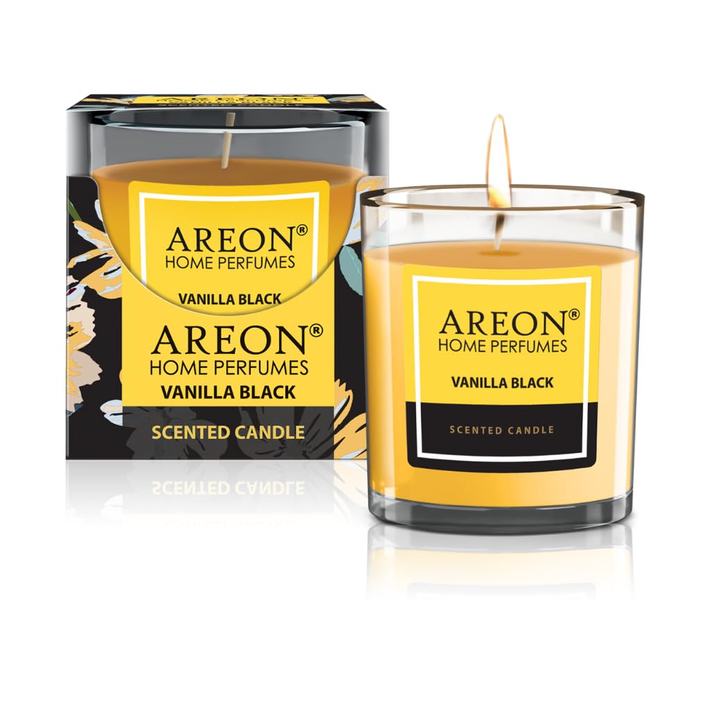Areon Home Perfumes Scented Candle Vanilla Black - 120 gm